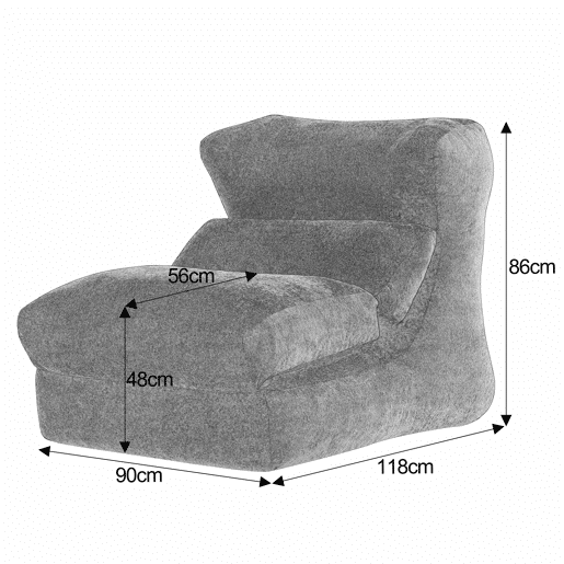 Sofá Relax - Design exclusivo, transformável em apoio para os pés - Cor cinzenta Sofá Relax - Design exclusivo, transformável em apoio para os pés - Cor cinzenta