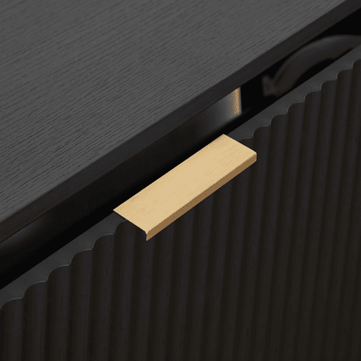 Aparador 80 x 24 cm - frente com ranhuras, prateleiras ajustáveis, sistema anti-tombamento, consola decorativa para a entrada - Preto Aparador 80 x 24 cm - frente com ranhuras, prateleiras ajustáveis, sistema anti-tombamento, consola decorativa para a entrada - Preto