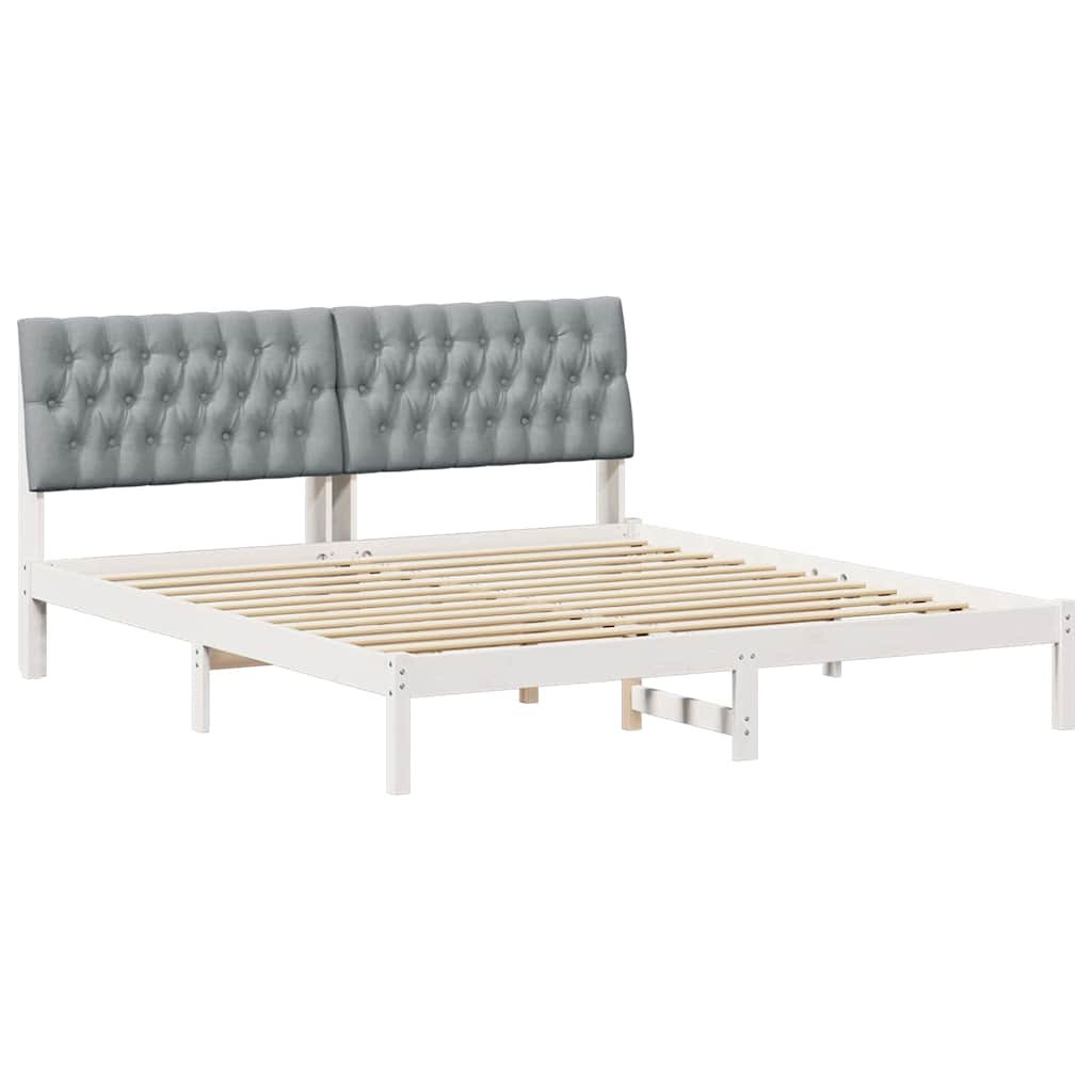 Estructura de cama matrimonial 180x200 Blanco/ Gris Claro