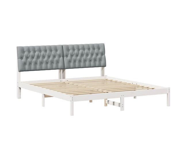 Estructura de cama matrimonial estilo con cabecera tapizada 180 x 200 cm