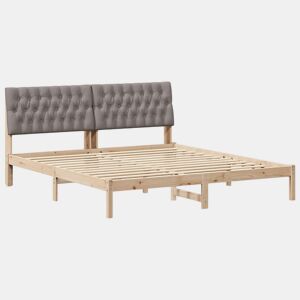 Estrutura de Cama de casal moderno com Cabeceira Estofada Castanho 180 x 200 cm