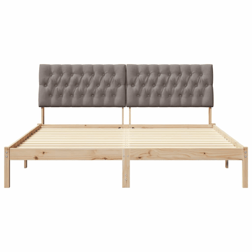 Estrutura de Cama de casal moderno com Cabeceira Estofada Castanho 180 x 200 cm