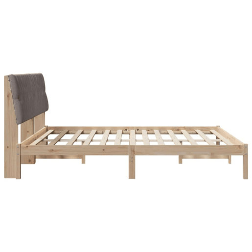 Estrutura de Cama de casal moderno com Cabeceira Estofada Castanho 180 x 200 cm