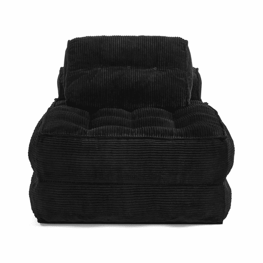 Poltrona de chão dobrável 2 em 1 em veludo - Poltrona-cama conversível com encosto ajustável, sofá-cama para convidados e poltrona de estar multifuncional - Preto