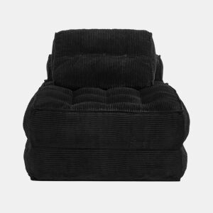 Poltrona de chão dobrável 2 em 1 em veludo - Poltrona-cama conversível com encosto ajustável, sofá-cama para convidados e poltrona de estar multifuncional - Preto