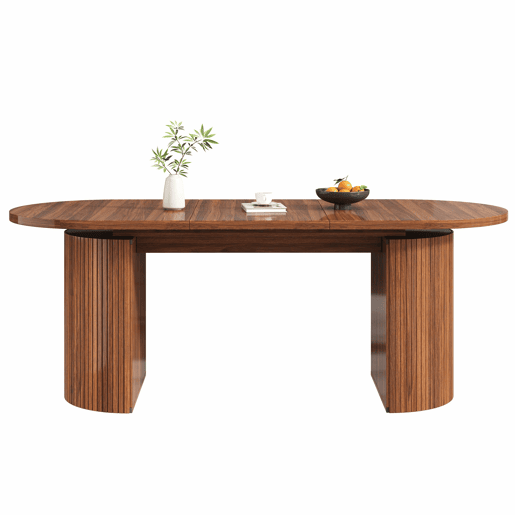 Mesa de jantar extensível - com compartimento de arrumação oculto, tampo reforçado de alta estabilidade, design flexível para espaços pequenos (cozinha, escritório e sala de estar), tampo em MDF - castanho escuro