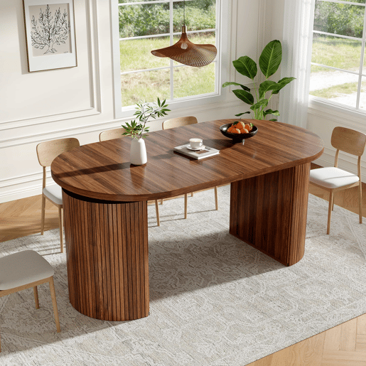 Mesa de jantar extensível - com compartimento de arrumação oculto, tampo reforçado de alta estabilidade, design flexível para espaços pequenos (cozinha, escritório e sala de estar), tampo em MDF - castanho escuro