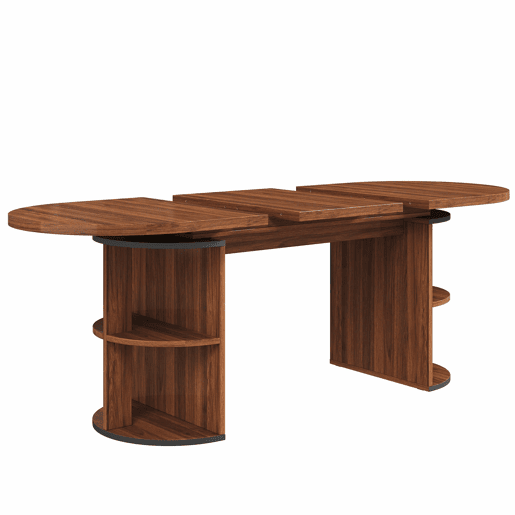 Mesa de jantar extensível - com compartimento de arrumação oculto, tampo reforçado de alta estabilidade, design flexível para espaços pequenos (cozinha, escritório e sala de estar), tampo em MDF - castanho escuro