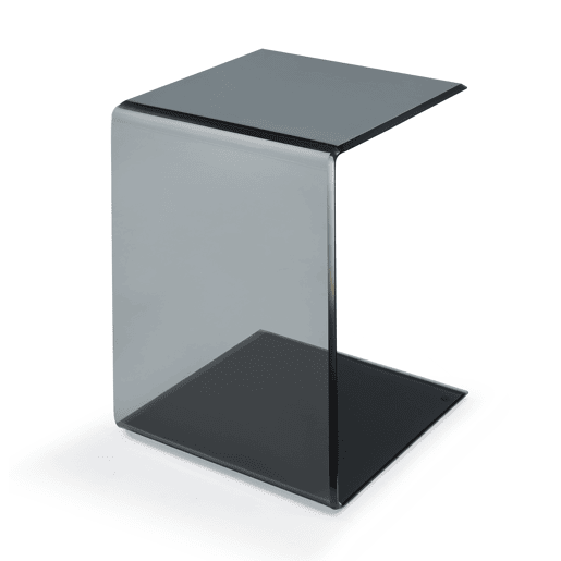 Mesa de apoio Trölmapilu em forma de C vidro 60x40x40cm - Cinzento en.casa