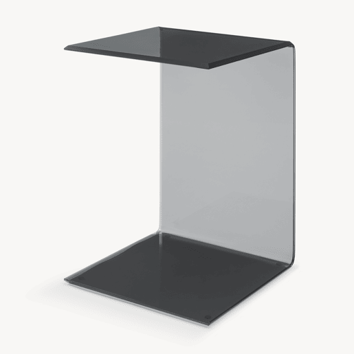 Mesa de apoio Trölmapilu em forma de C vidro 60x40x40cm - Cinzento en.casa