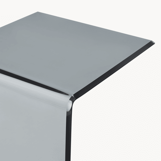 Mesa de apoio Trölmapilu em forma de C vidro 60x40x40cm - Cinzento en.casa
