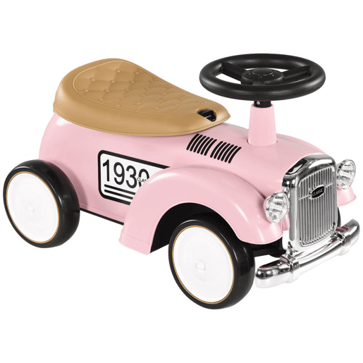 AIYAPLAY Carro Andador para Bebé dos 12 aos 36 Meses Carro sem Pedais com Buzina, Compartimento de Armazenamento e Volante para Interior e Exterior 58x27x35 cm Rosa