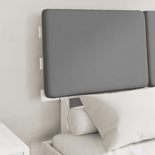 Estrutura de Cama de casal moderno com Cabeceira Estofada Cinzento-claro