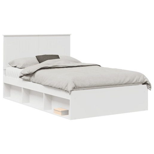 Estrutura da Cama de casal simple com cabeceira Branco 120 x 190 cm