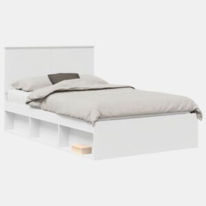 Estrutura da Cama de casal simple com cabeceira Branco 120 x 190 cm