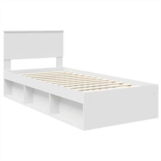 Estrutura de cama de solteiro para adultos - Branco 75 x 190 cm Madeira processada