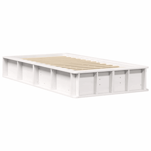 Estrutura de cama de solteiro para adultos - Branco 90 x 200 cm Madeira de Pinheiro Sólida