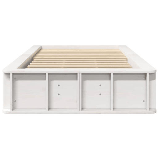 Estrutura de cama de solteiro para adultos - Branco 90 x 200 cm Madeira de Pinheiro Sólida