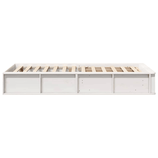 Estrutura de cama de solteiro para adultos - Branco 90 x 200 cm Madeira de Pinheiro Sólida