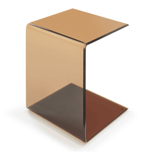 Mesa de apoio Trölmapilu em forma de C vidro 60x40x40cm - Castanho en.casa