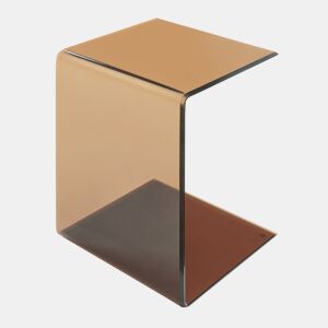 Mesa de apoio Trölmapilu em forma de C vidro 60x40x40cm - Castanho en.casa