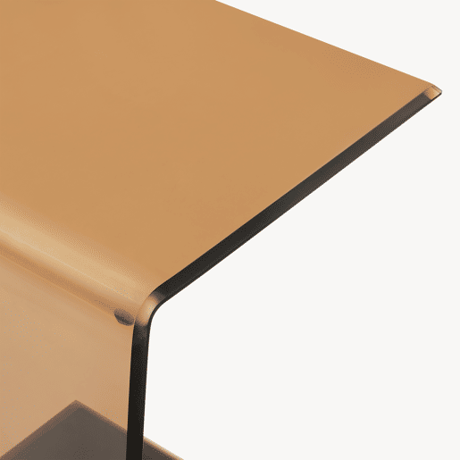 Mesa de apoio Trölmapilu em forma de C vidro 60x40x40cm - Castanho en.casa