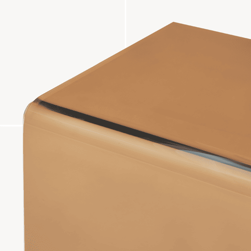 Mesa de apoio Trölmapilu em forma de C vidro 60x40x40cm - Castanho en.casa