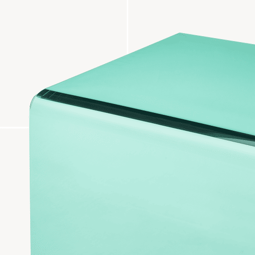 Mesa de apoio Trölmapilu em forma de C vidro 60x40x40cm - Verde en.casa