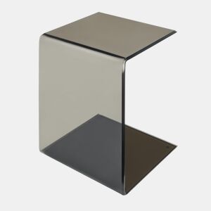 Mesa de apoio Trölmapilu em forma de C vidro 60x40x40cm - Cinzento escuro en.casa