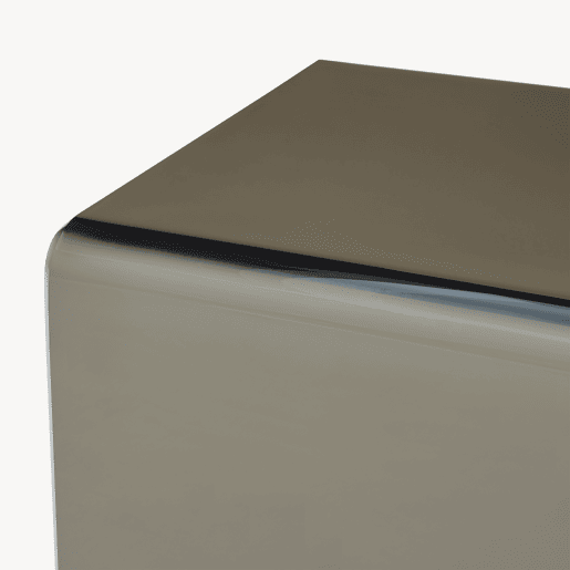Mesa de apoio Trölmapilu em forma de C vidro 60x40x40cm - Cinzento escuro en.casa