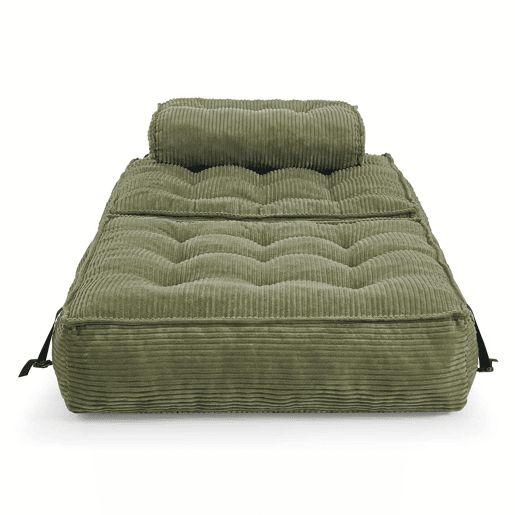 Poltrona dobrável 2 em 1 em veludo - sofá-cama com encosto ajustável, poltrona multifuncional e cama de hóspedes para a sala e o quarto - Verde