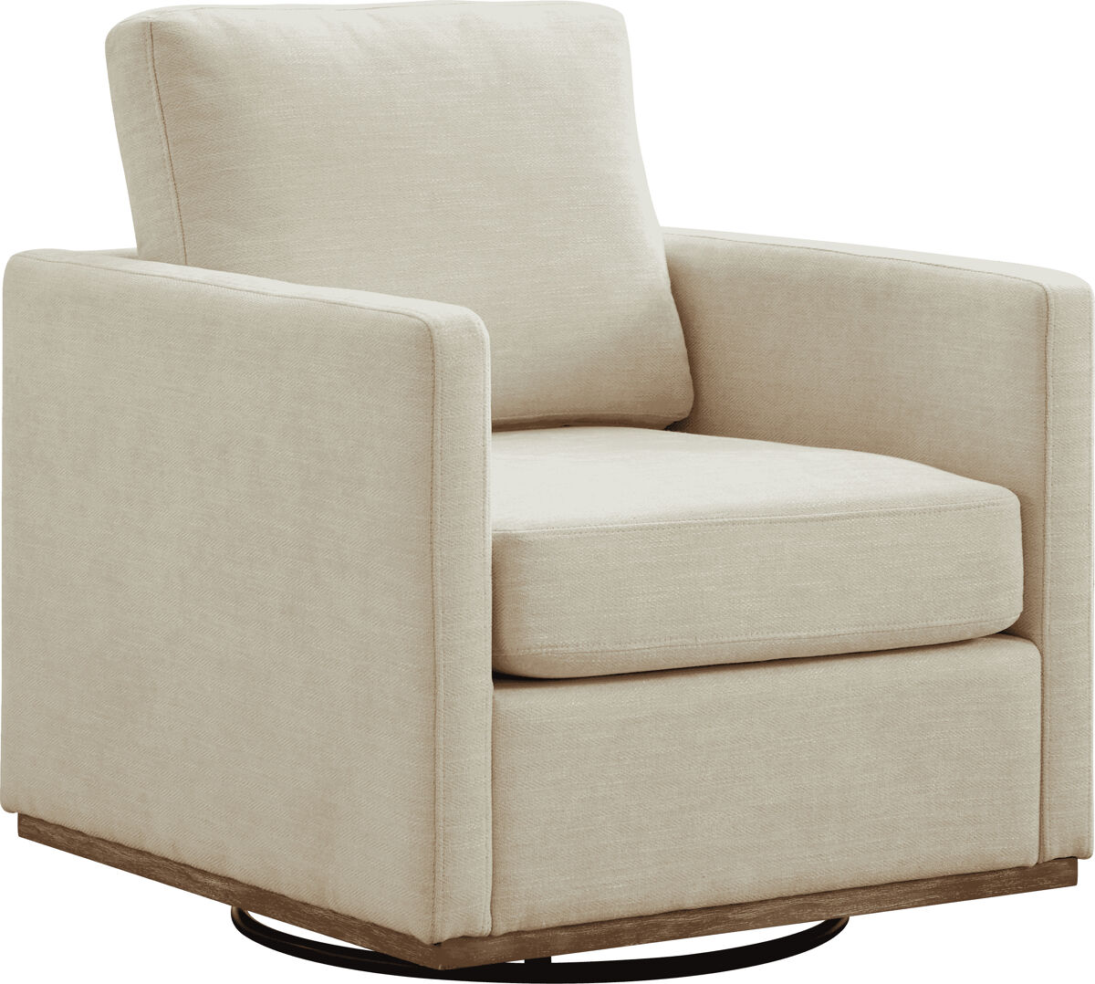 Sillón giratorio acolchado de 4 caras - sillón cómodo 360° con reposabrazos - beige