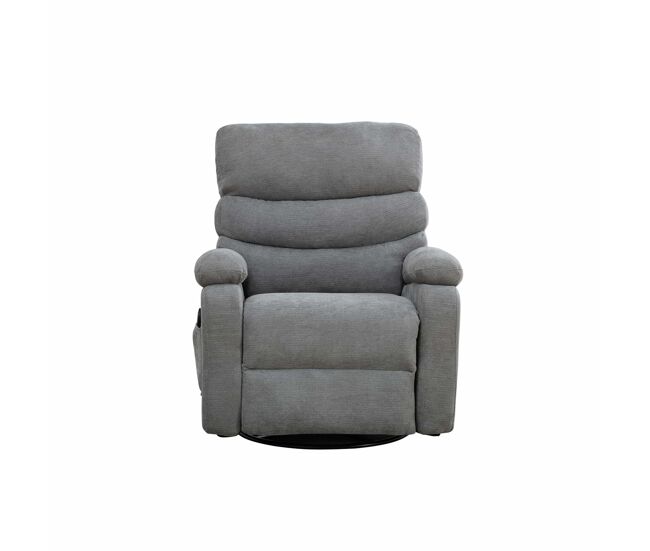 Sillón relax eléctrico giratorio 360° - masaje y calefacción, respaldo y reposapiés ajustables, bolsillos laterales - gris
