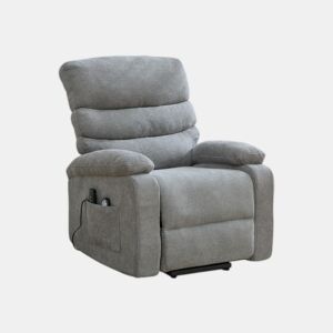 Poltrona relax elétrica multifuncional - elevação assistida, função de massagem e aquecimento, encosto e apoio para os pés elétricos ajustáveis, bolsos laterais de arrumação - cinzento