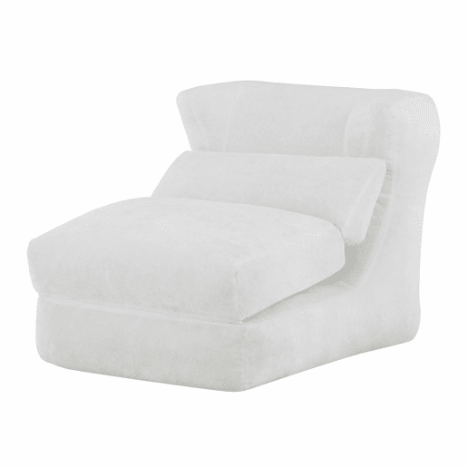 Sofá Relax Chenilla - Design exclusivo, conversível em poltrona reclinável - Cor branca Sofá Relax Chenilla - Design exclusivo, conversível em poltrona reclinável - Cor branca