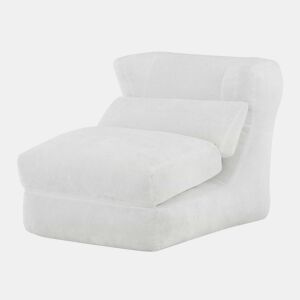 Sofá Relax Chenilla - Design exclusivo, conversível em poltrona reclinável - Cor branca