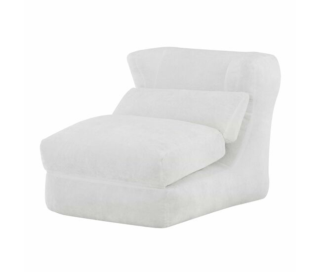 Sofá relax chenilla - diseño único, convertible en reclinable - color blanco