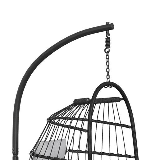 Outsunny Cadeira Suspensa Ovo com Suporte Baloiço Cadeira Suspensa com Cesto Dobrável de Vime Almofada Grossa Apoio de Cabeça Altura Ajustável Estrutura Metálica para Interior e Exterior Cinza Claro Outsunny Cadeira Suspensa Ovo com Suporte Baloiço Cadeira Suspensa com Cesto Dobrável de Vime Almofada Grossa Apoio de Cabeça Altura Ajustável Estrutura Metálica para Interior e Exterior Cinza Claro