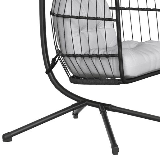 Outsunny Cadeira Suspensa Ovo com Suporte Baloiço Cadeira Suspensa com Cesto Dobrável de Vime Almofada Grossa Apoio de Cabeça Altura Ajustável Estrutura Metálica para Interior e Exterior Cinza Claro Outsunny Cadeira Suspensa Ovo com Suporte Baloiço Cadeira Suspensa com Cesto Dobrável de Vime Almofada Grossa Apoio de Cabeça Altura Ajustável Estrutura Metálica para Interior e Exterior Cinza Claro