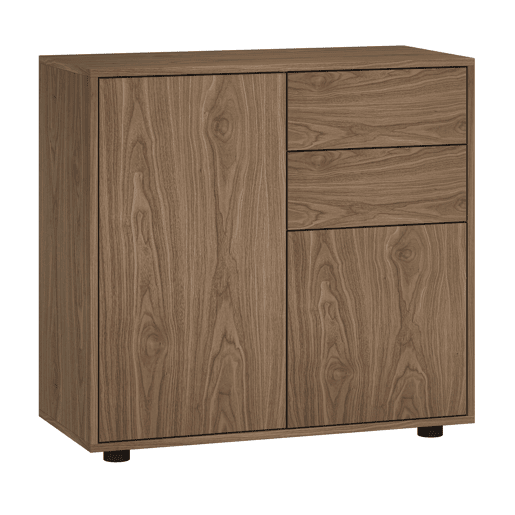 Cómoda Paarl com 2 gavetas e 2 portas 74x79x36cm Nogueira en.casa
