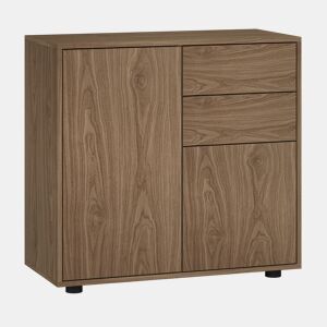 Cómoda Paarl com 2 gavetas e 2 portas 74x79x36cm Nogueira en.casa