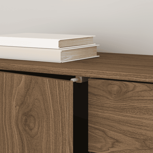 Cómoda Paarl com 2 gavetas e 2 portas 74x79x36cm Nogueira en.casa