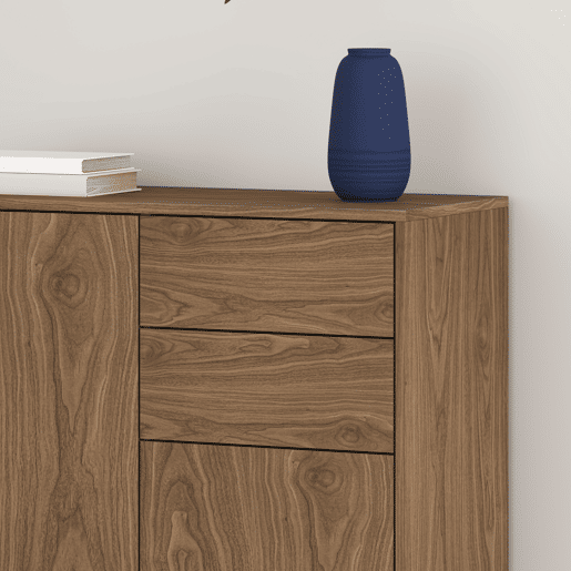 Cómoda Paarl com 2 gavetas e 2 portas 74x79x36cm Nogueira en.casa
