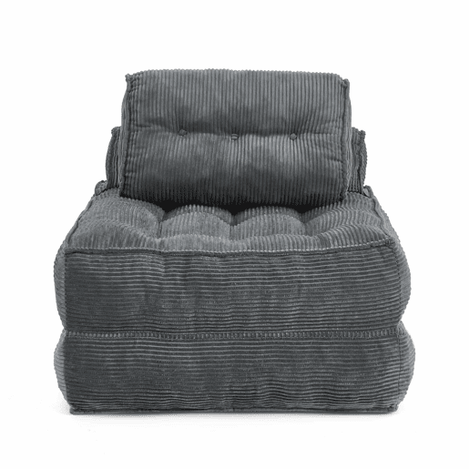 Poltrona dobrável 2 em 1 em veludo - sofá-cama com encosto ajustável, cama auxiliar e poltrona multifuncional para a sala de estar e o quarto - Cinza