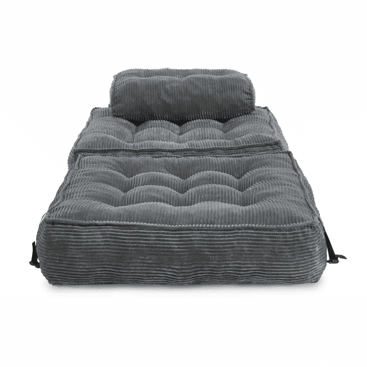 Poltrona dobrável 2 em 1 em veludo - sofá-cama com encosto ajustável, cama auxiliar e poltrona multifuncional para a sala de estar e o quarto - Cinza