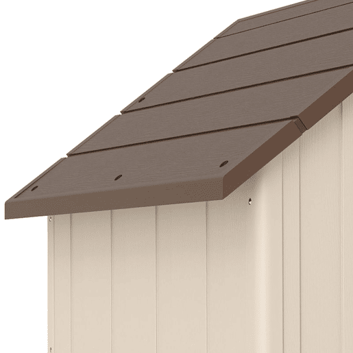 PawHut Casota de Exterior para Cães Grandes, Plástico Impermeável com 2 Janelas, Base Elevada, Estacas, Fácil Montagem, 88x79x89 cm, Bege