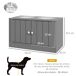 Comedero para Perro MDF, Acero Inoxidable PawHut Comedero para Perro MDF, Acero Inoxidable PawHut Gris