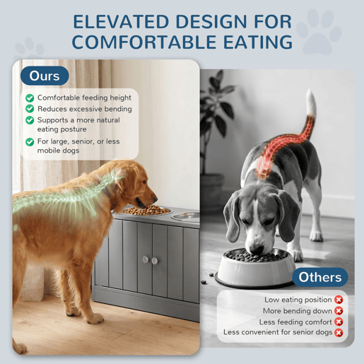 PawHut Comedouro Elevado para Cães Grandes com 2 Tigelas de 2000ml de Aço Inoxidável Comedouro para Cães com 2 Portas e Arrumação Oculta 60x30x35,5cm Cinzento PawHut Comedouro Elevado para Cães Grandes com 2 Tigelas de 2000ml de Aço Inoxidável Comedouro para Cães com 2 Portas e Arrumação Oculta 60x30x35,5cm Cinzento