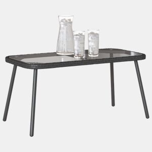 Mesa de Centro, Mesa baixa, Preto 90 x 45 x 43 cm vime PE