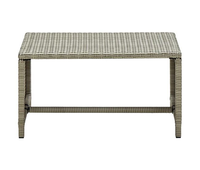 Mesa de café - mesa de centro de ratán sintético beige 70x40x38 cm